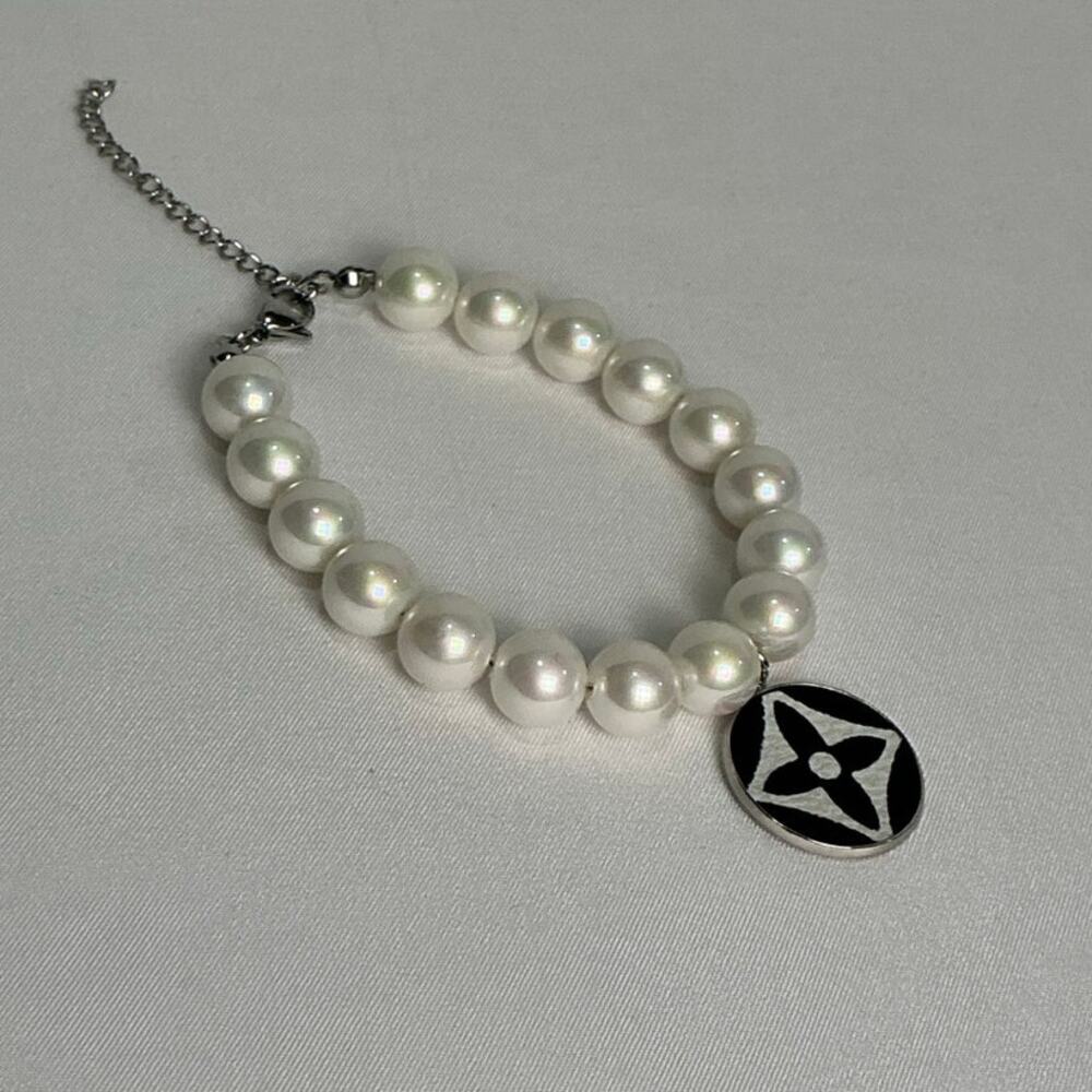 Louis Vuitton Multicolor Murakami Canvas White Pearl Bracelet